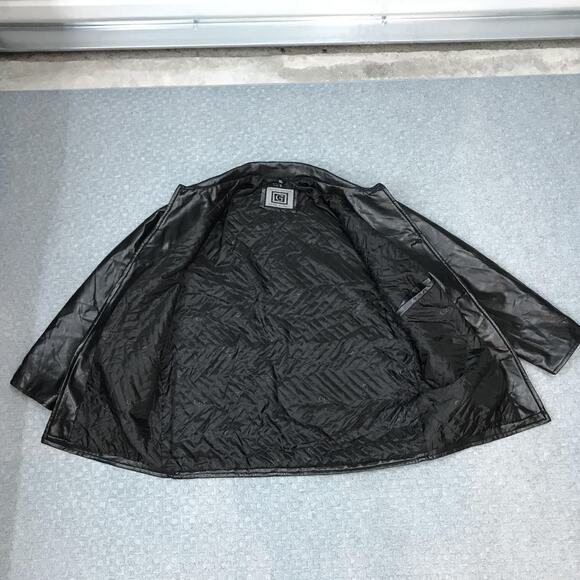 G New Collection Leather Jacket Mens XL Black Made in Italy Quilted Car Coat - Picture 10 of 13